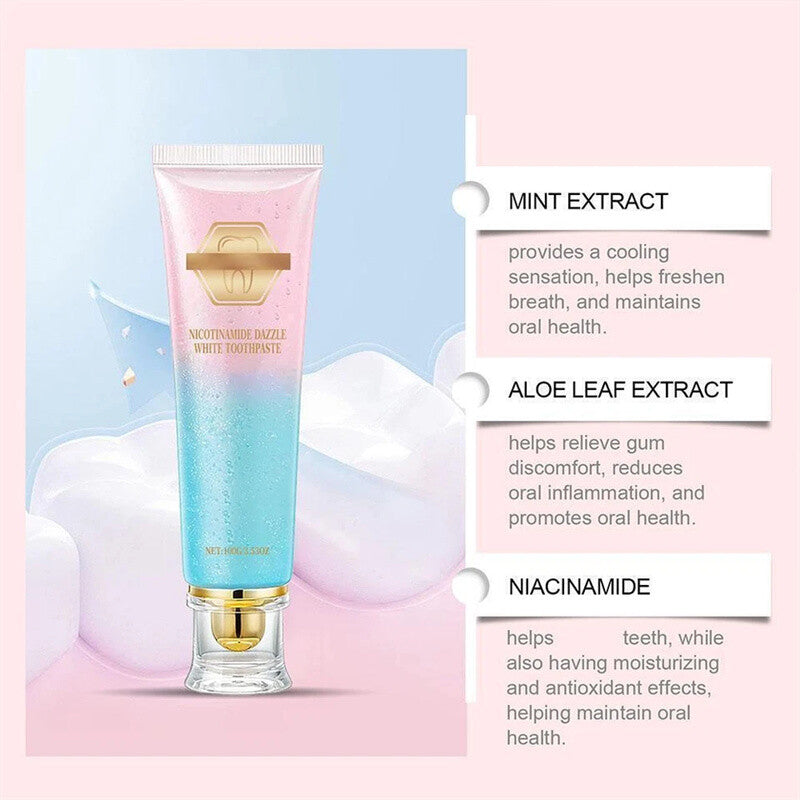 Niacinamide Whitening Toothpaste for Bright Teeth & Fresh Breath - 100g