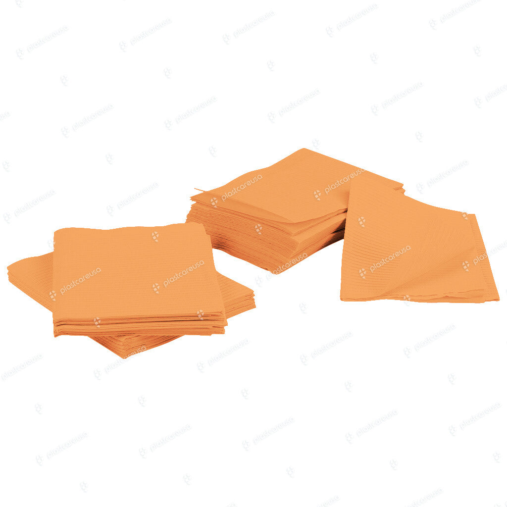 Disposable Apricot Dental Bibs - 100 Pack, Paper Covers for Dental Chair & Tray