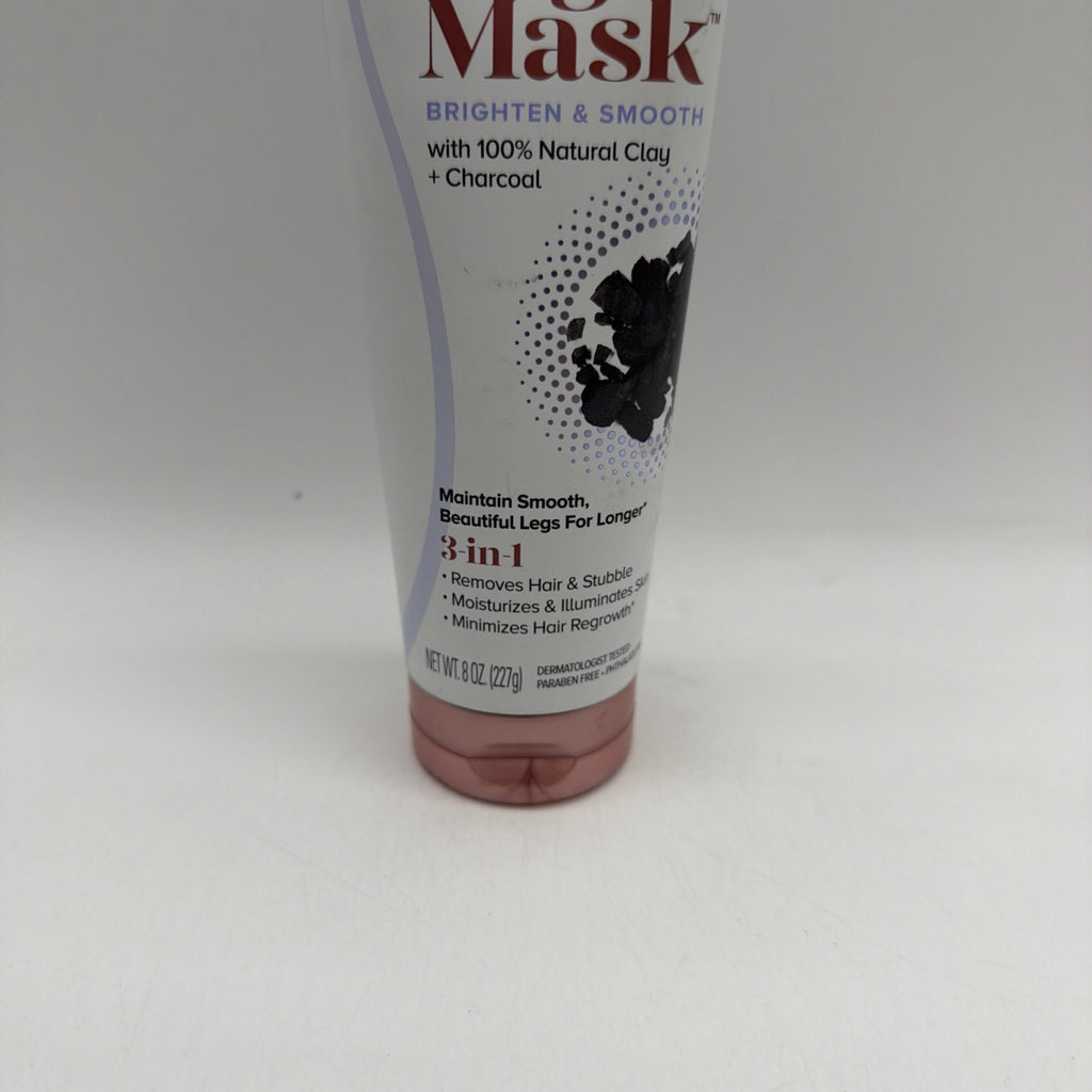 Hair Removal Mask for Legs with Clay & Charcoal - Brightening & Smoothing, 8 oz