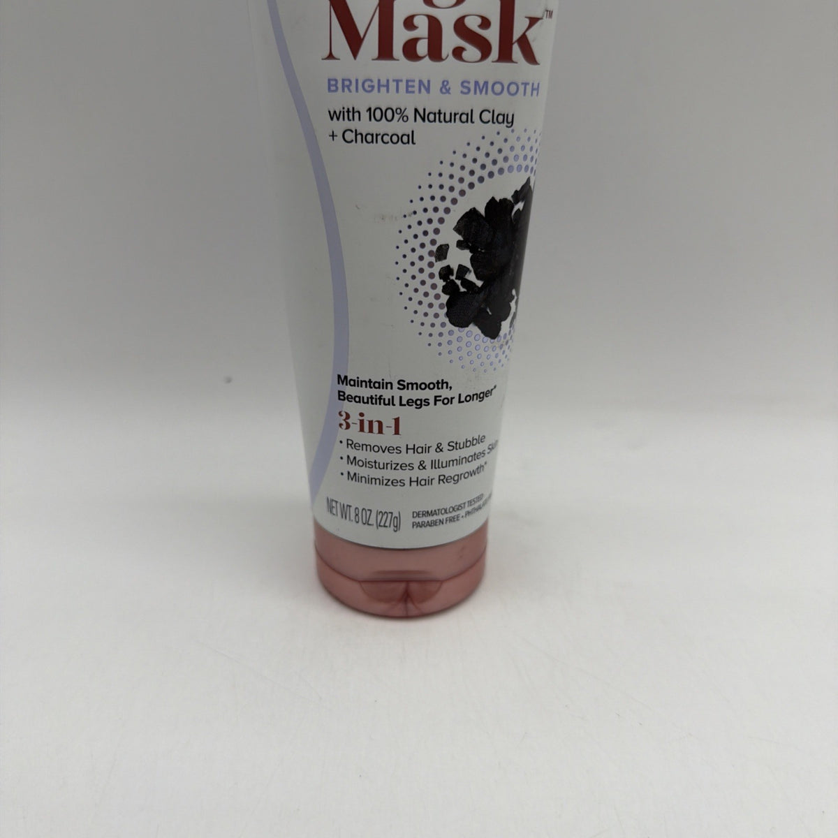 Hair Removal Mask for Legs with Clay & Charcoal - Brightening & Smoothing, 8 oz