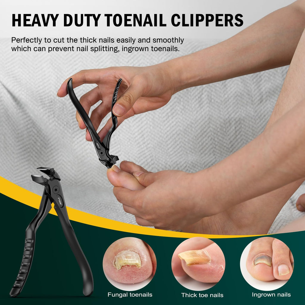 Toenail Clippers for Seniors with Long Handle & Angled Head - Thick Nail Cutting