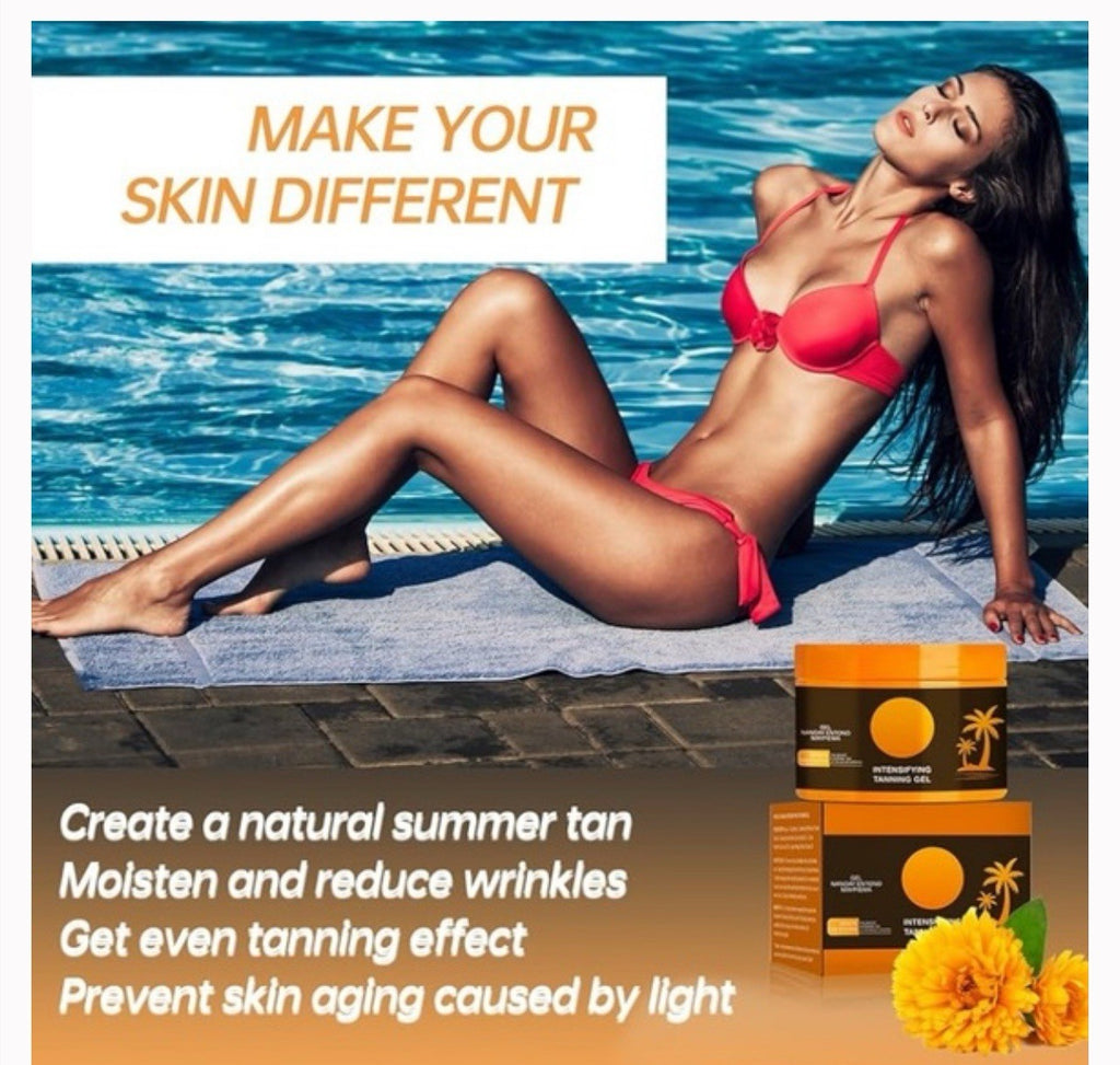 Intensive Tanning Gel with Coconut Oil & Vitamin E - 2 Pack Natural Accelerator Cream