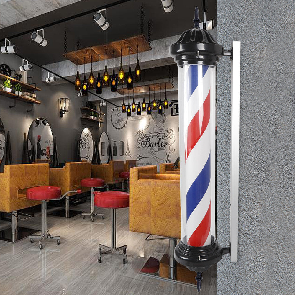 Barber Pole Stand Lamp - Vintage LED Rotating Waterproof Light for Salons