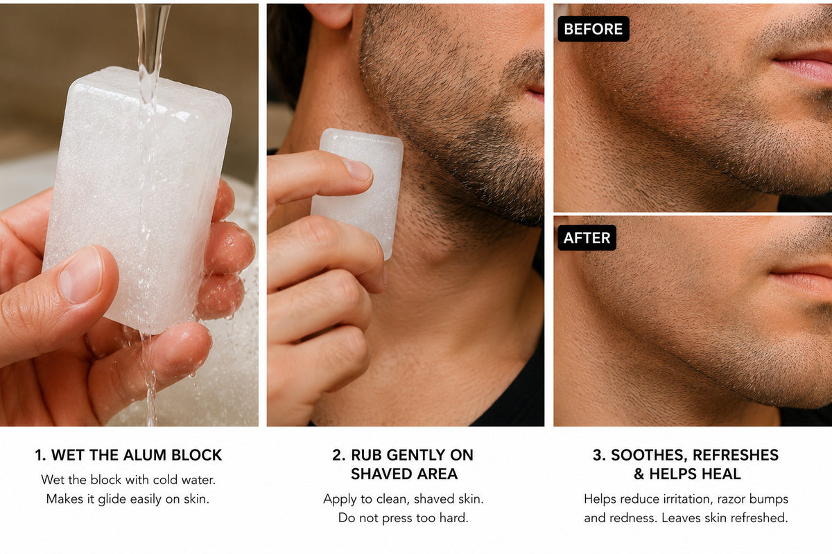 Natural Alum Block Aftershave for Razor Nicks Skin Soothing - 2 Pack