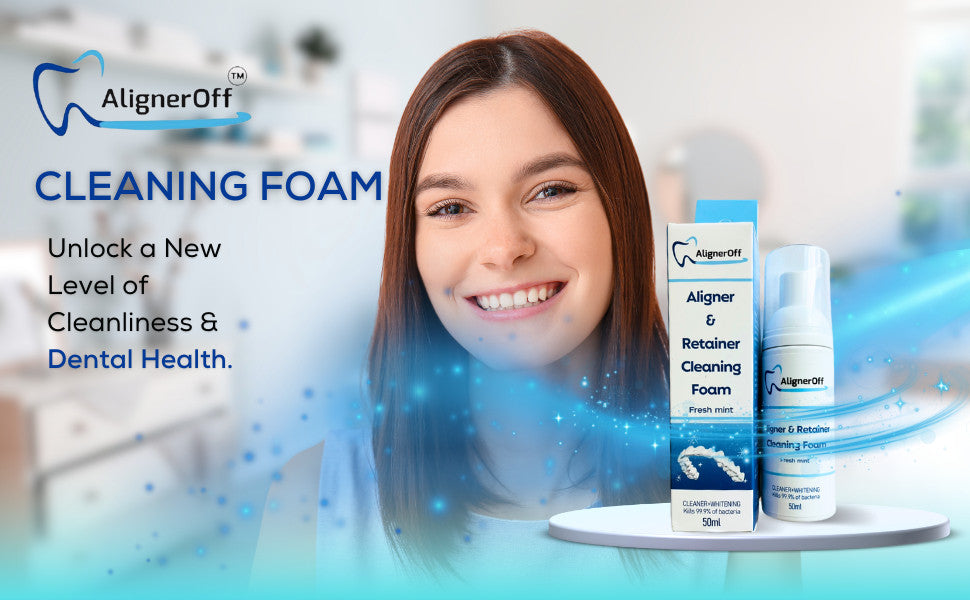 Aligner Cleaner and Whitening Foam for Invisalign Retainers - Mint Flavor