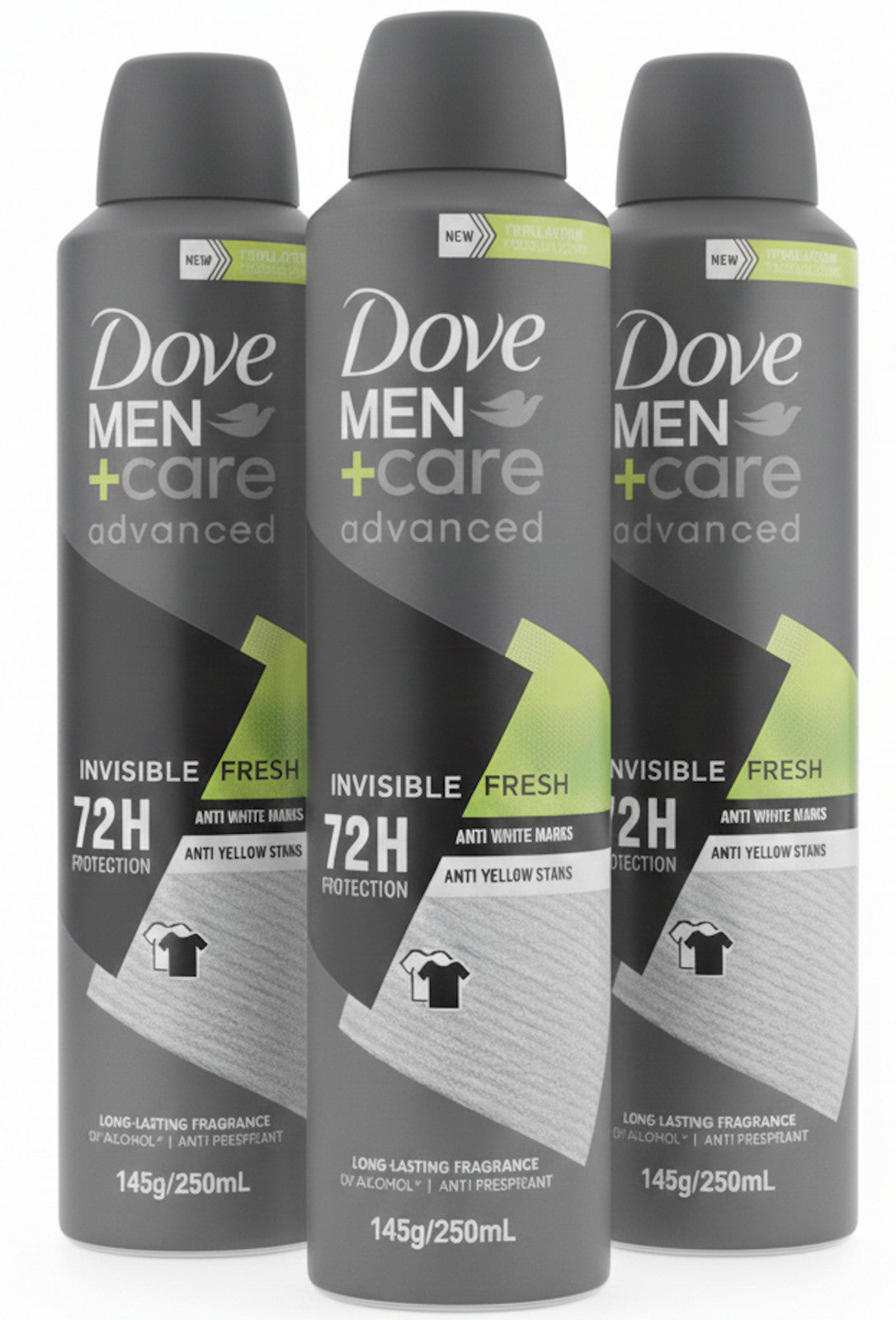 Men's 72H Antiperspirant Deodorant Spray - Invisible Fresh, 3 Pack 750ml