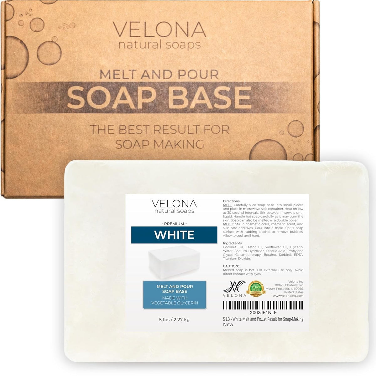 Shea Butter Melt and Pour Soap Base - 5 LB Natural, SLS/SLES Free