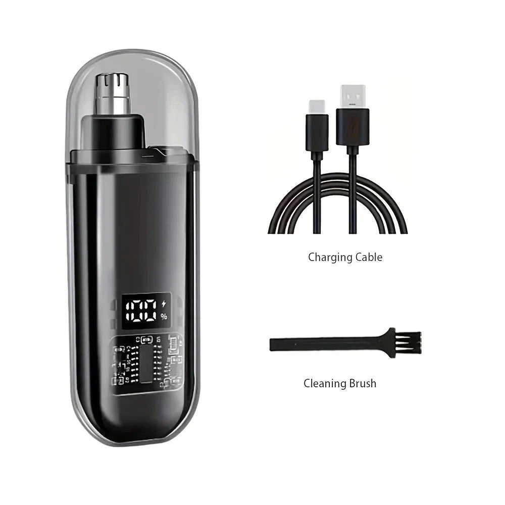 Men Nose Ear Hair Trimmer USB Rechargeable Portable Grooming Clipper