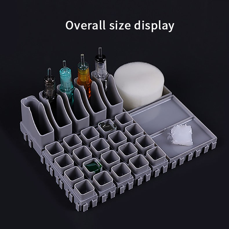 Removable Multi-Function Ink Cup Holder for Tattoo Artists – Grey ABS Tool
