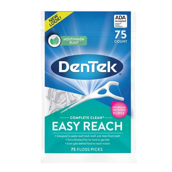 Dental Floss Picks with Mouthwash Blast Flavor, 150 Pack - Easy Reach & Strong Floss