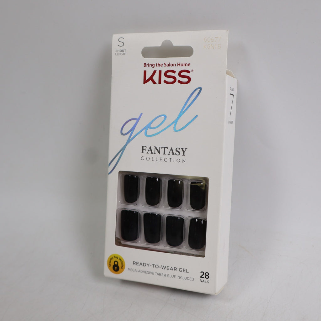 2 Pack Press-On Nails - Black Short Length Gel Fantasy Collection