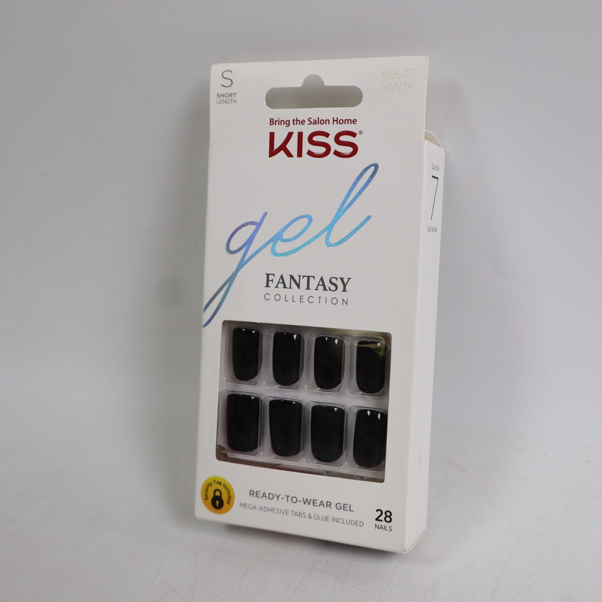 2 Pack Press-On Nails - Black Short Length Gel Fantasy Collection