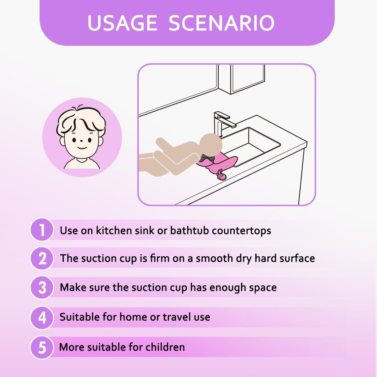 Portable Kids Shampoo Basin with Suction Cups and Comfort Neck Pillow
