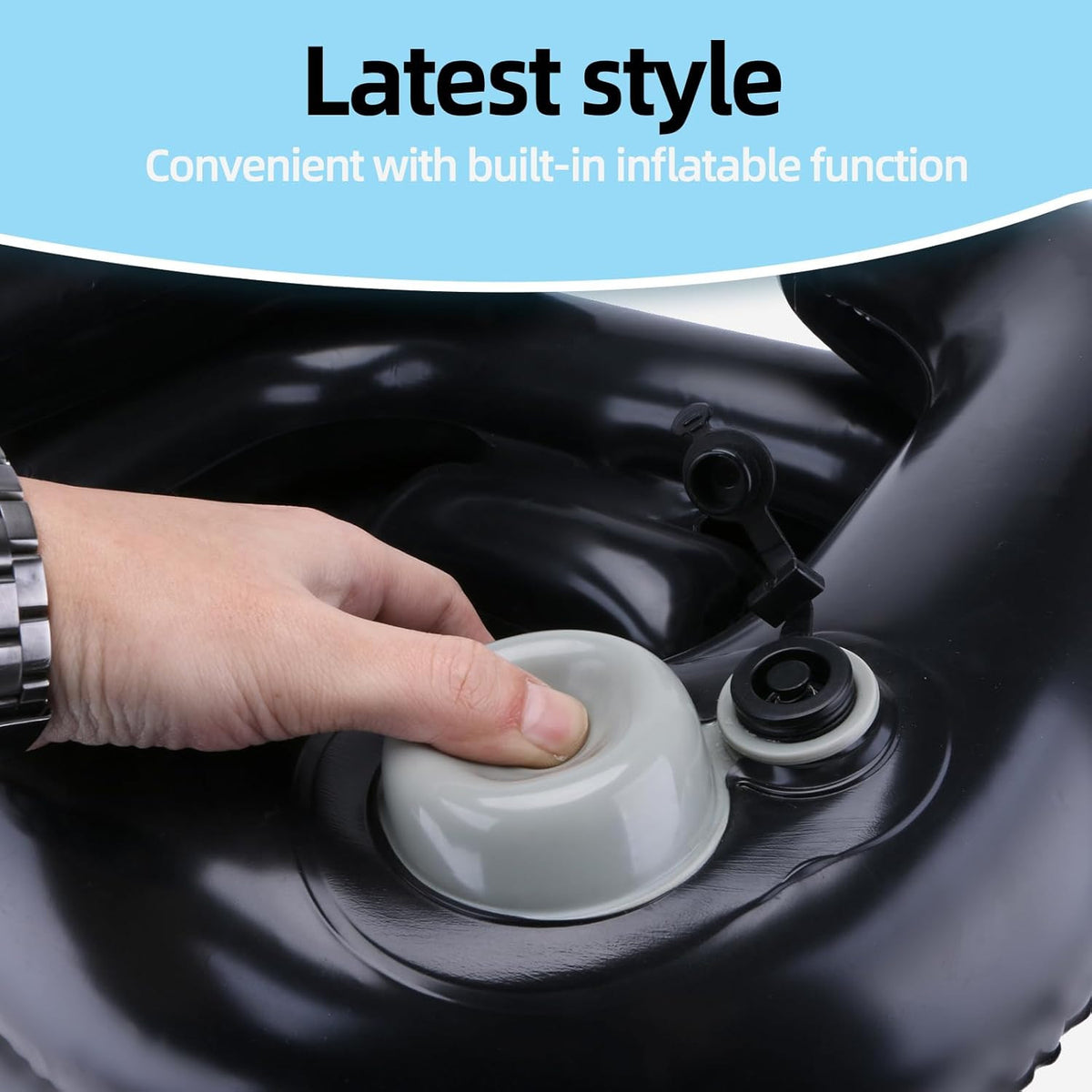 Portable Inflatable Hair Washing Basin with Manual Pressure Pump for Elderly & Caregivers