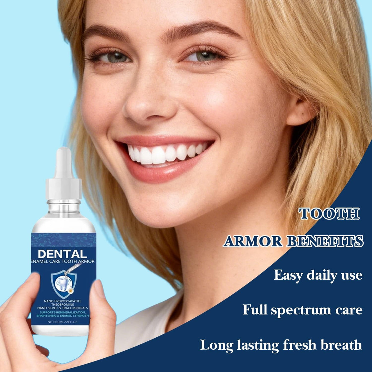 Tooth Enamel Repair Liquid with Nano-Hydroxyapatite & Theobromine - Cavity Protection & Sensitivity Relief, 2 Fl Oz
