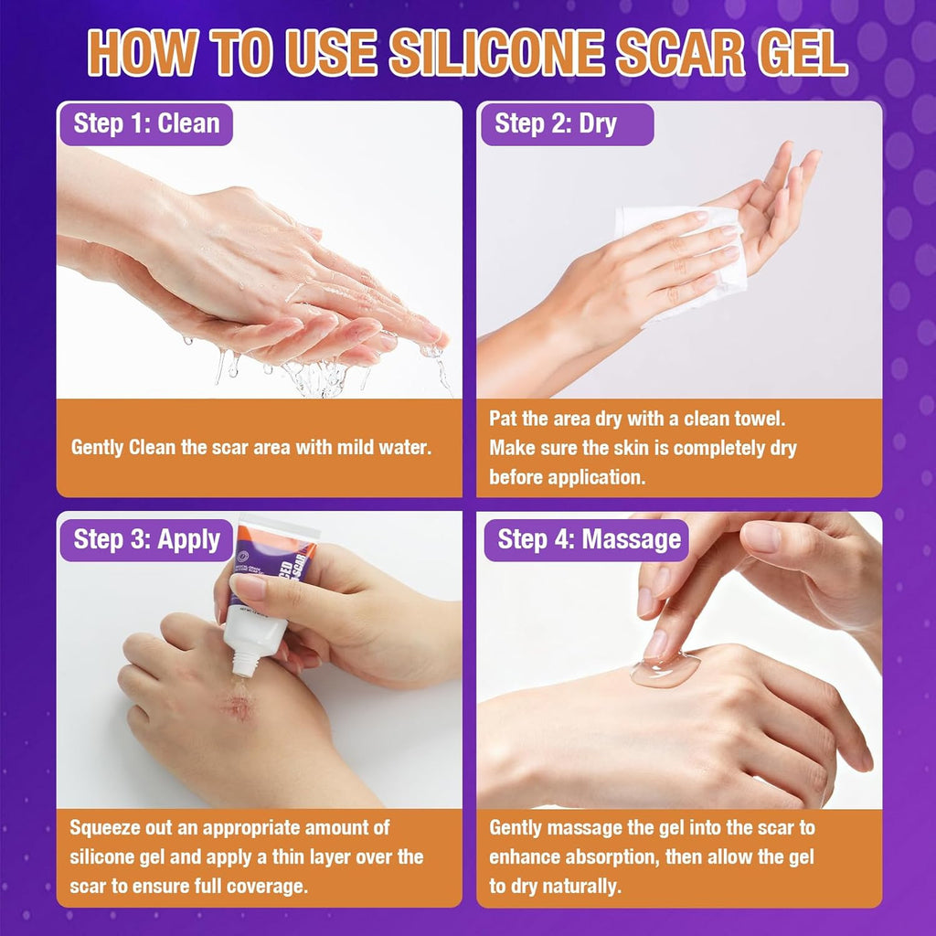 Silicone Scar Gel for Keloid & Surgical Scar Removal - Acne & Burn Marks Treatment