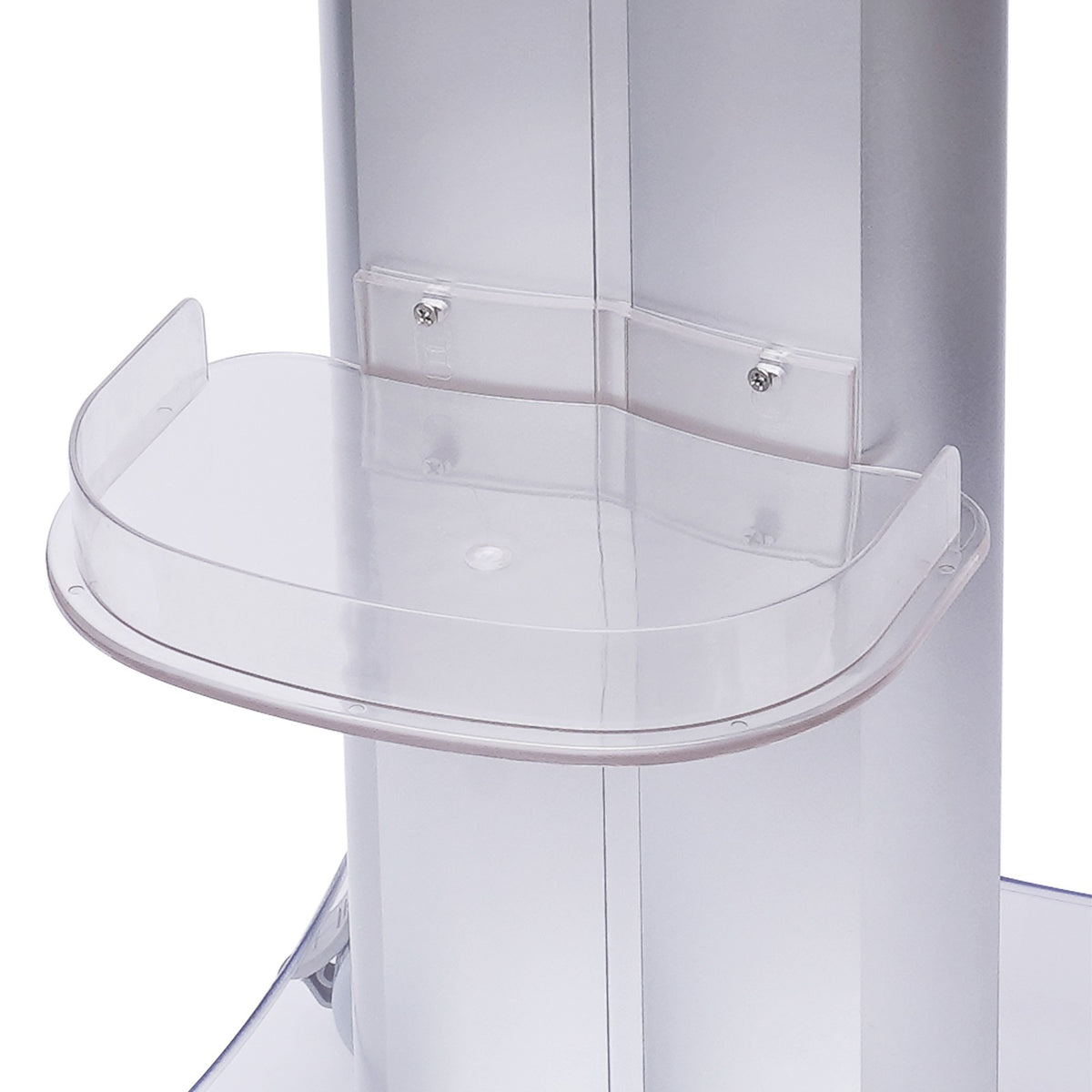 2-Tier Acrylic PVC Salon Trolley with Locking Wheels & Storage Tray
