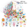 Sea World Fish Shark Shell Horse Star Nail Foil Transfer Stickers 10 Sheets