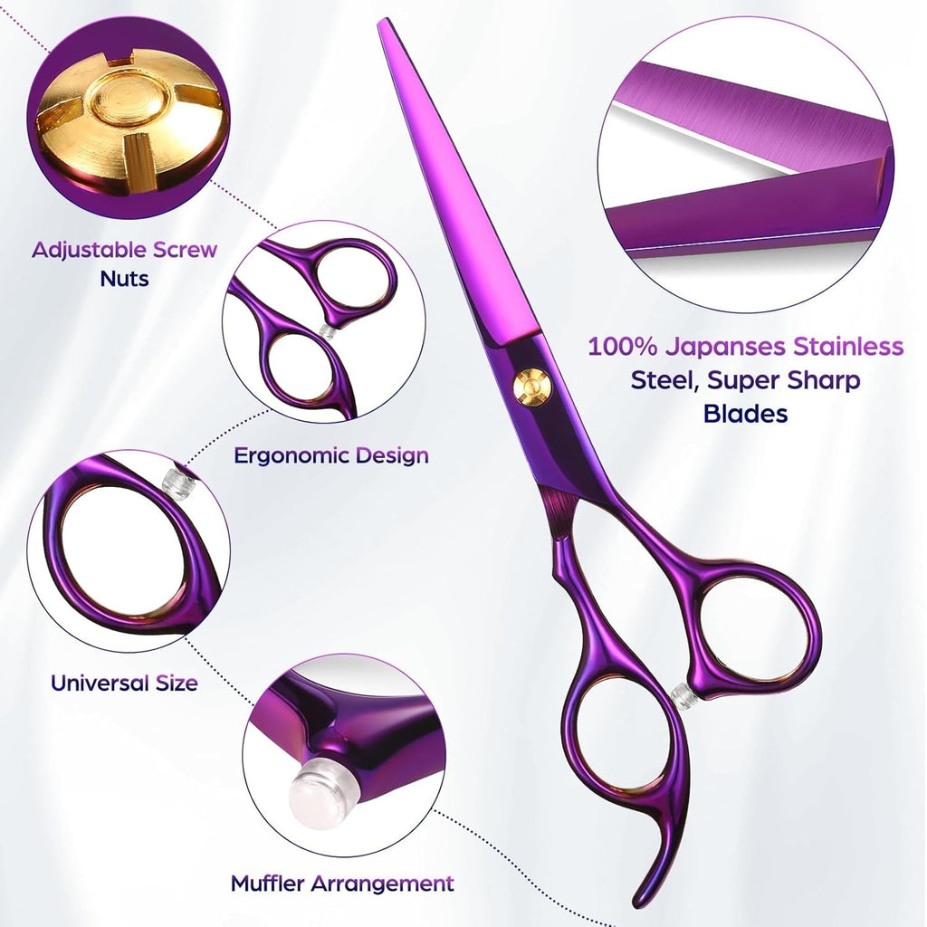 Professional Hair Cutting Scissors Set with Thinning & Styling Tools - 6.89 Inches