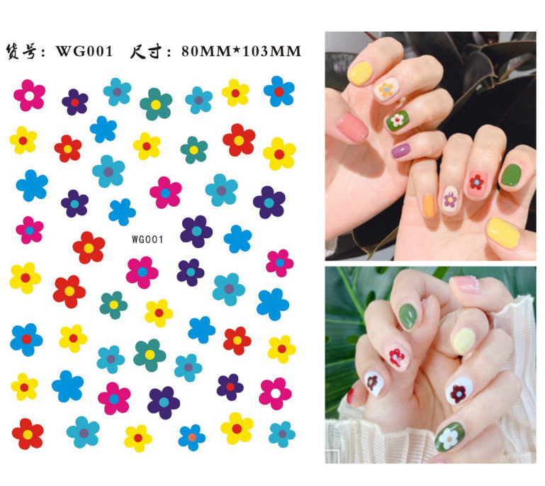 Colorful 3D Nail Art Stickers - Waterproof Floral Fruit Mermaid Designs
