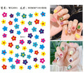 Colorful 3D Nail Art Stickers - Waterproof Floral Fruit Mermaid Designs