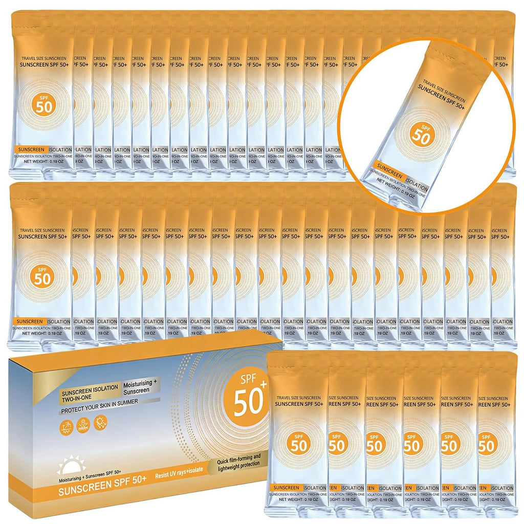Travel Size Sunscreen SPF 50+ Bulk Pack for Face & Body - Lightweight & Water-Resistant