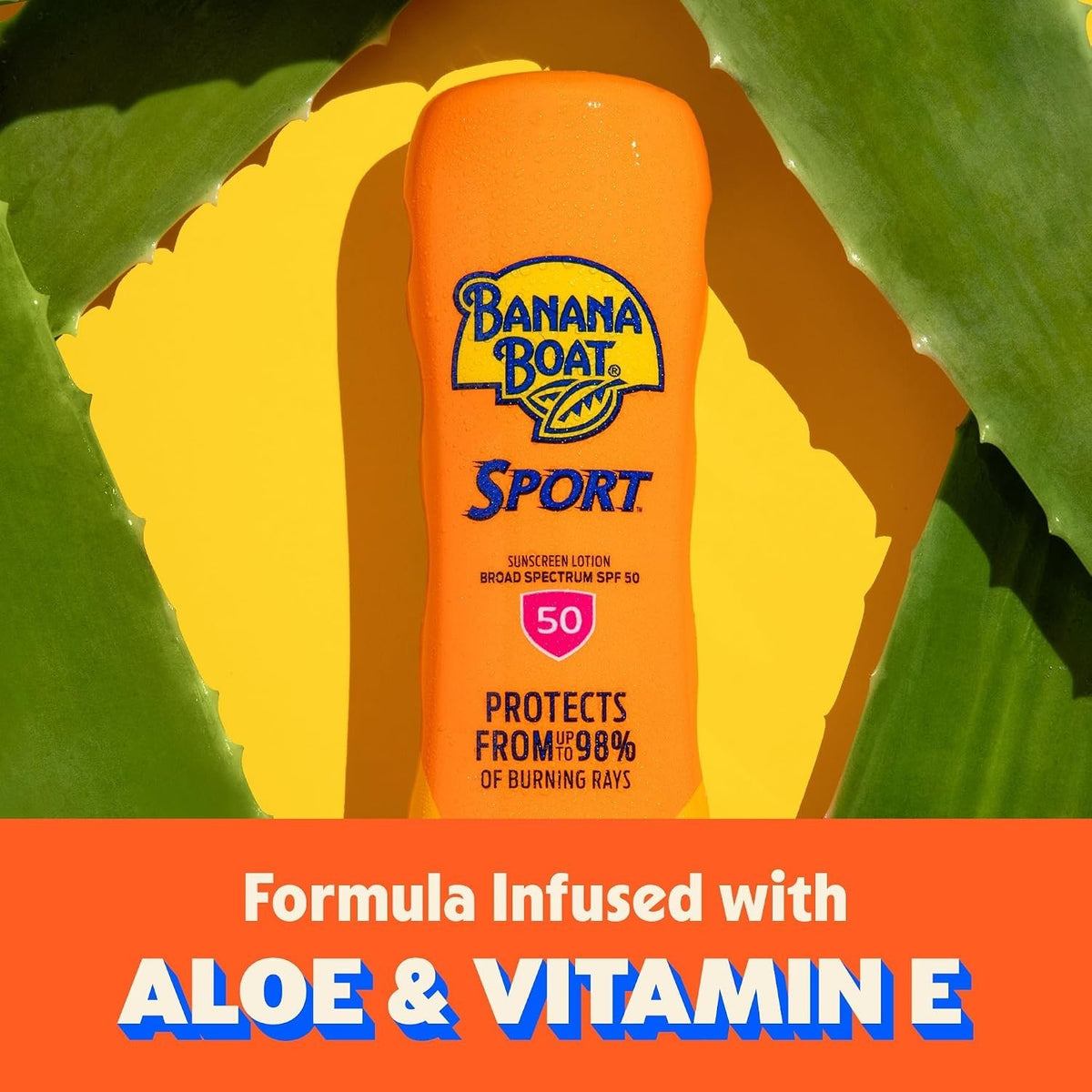 Sport SPF 50 Sunscreen Lotion 8 Fl Oz Water & Sweat Resistant Sunblock
