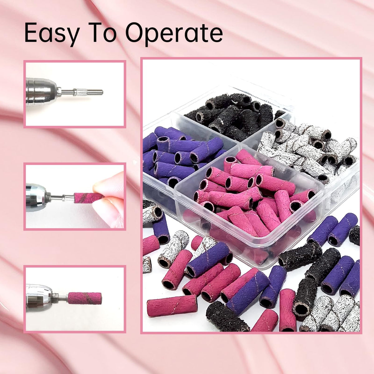 Professional Nail Drill Kit with Small Sanding Bands for Toenails and Pedicure