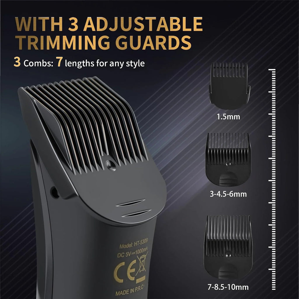 Men's Body Hair Trimmer with Ceramic Blades, Rechargeable Full-Body Grooming