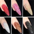 Reflective Glitter Gel Nail Polish Set - 6 Vibrant Colors for Nails