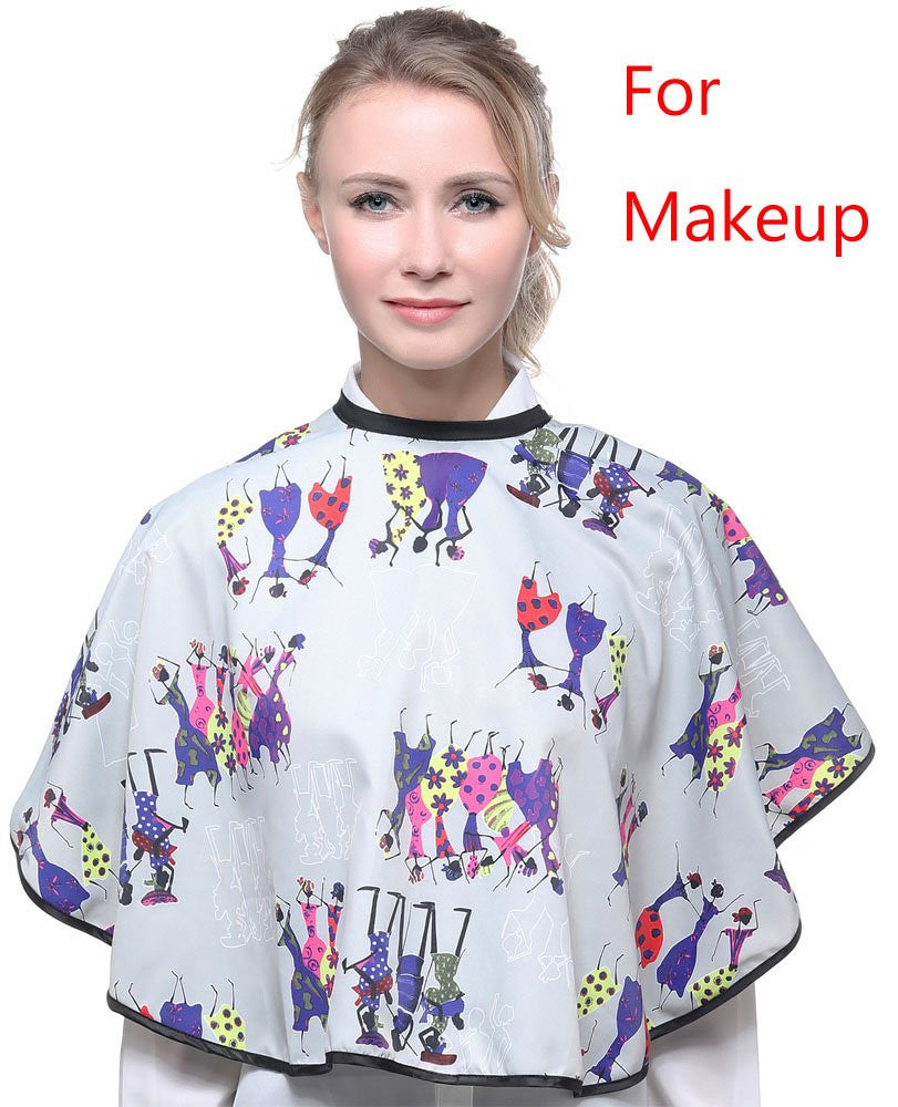 Makeup Artist Shortie Comb-Out Cape - Water-Repellent Styling Cape for Salons & Personal Use