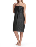 Disposable Spa Wrap Bathrobe Black 15 Pack - Lightweight Non-Woven Material
