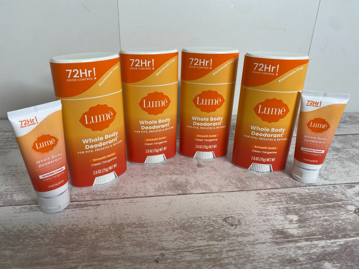 Deodorant Set - 4x Lume Smooth Solid & Invisible Clean Tangerine 2.6oz