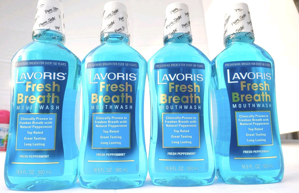 Lavoris Fresh Breath Mouthwash Original Peppermint 16.9 Fl Oz - 4 Bottles