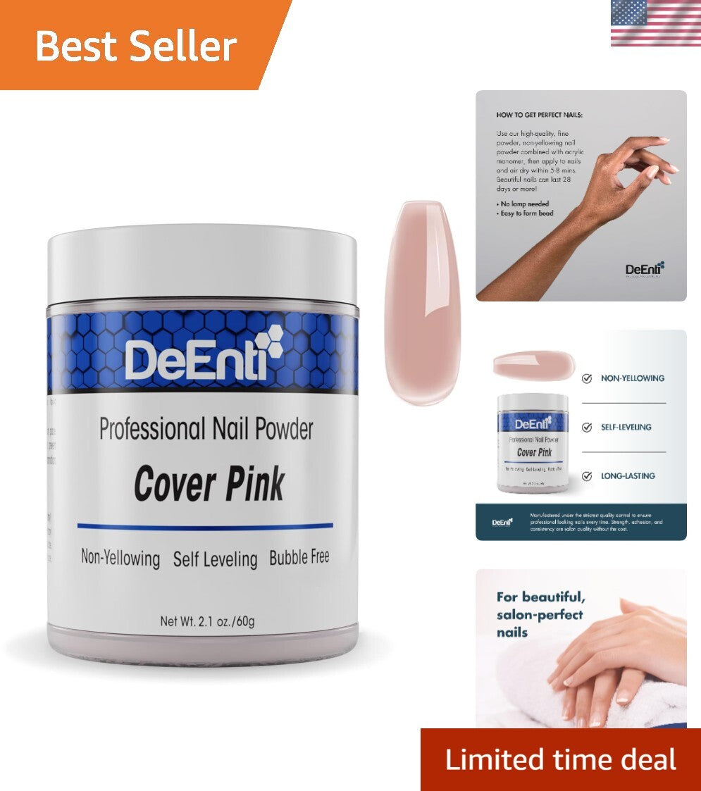 Pink Acrylic Nail Dip Powder - 2oz Cover Pink Nail Powder for Manicures