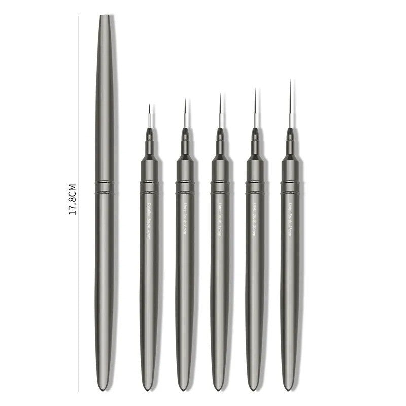 5pcs Nail Art Liner Brush Set Fine Detail Paintings and Drawing Tools