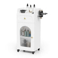 Salon Trolley Cart with Glass Door & Adjustable Shelves for Barber & Beauty Spa