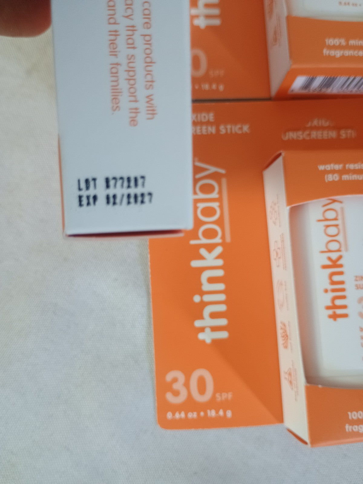 Thinkbaby SPF 30 Sunscreen Stick 0.64 Oz - Pack of 5, Baby Safe Sun Protection