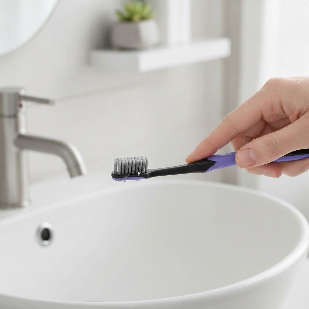 Gentle Giant Charcoal Toothbrush with Tongue Cleaner - Deep Clean & Whitening