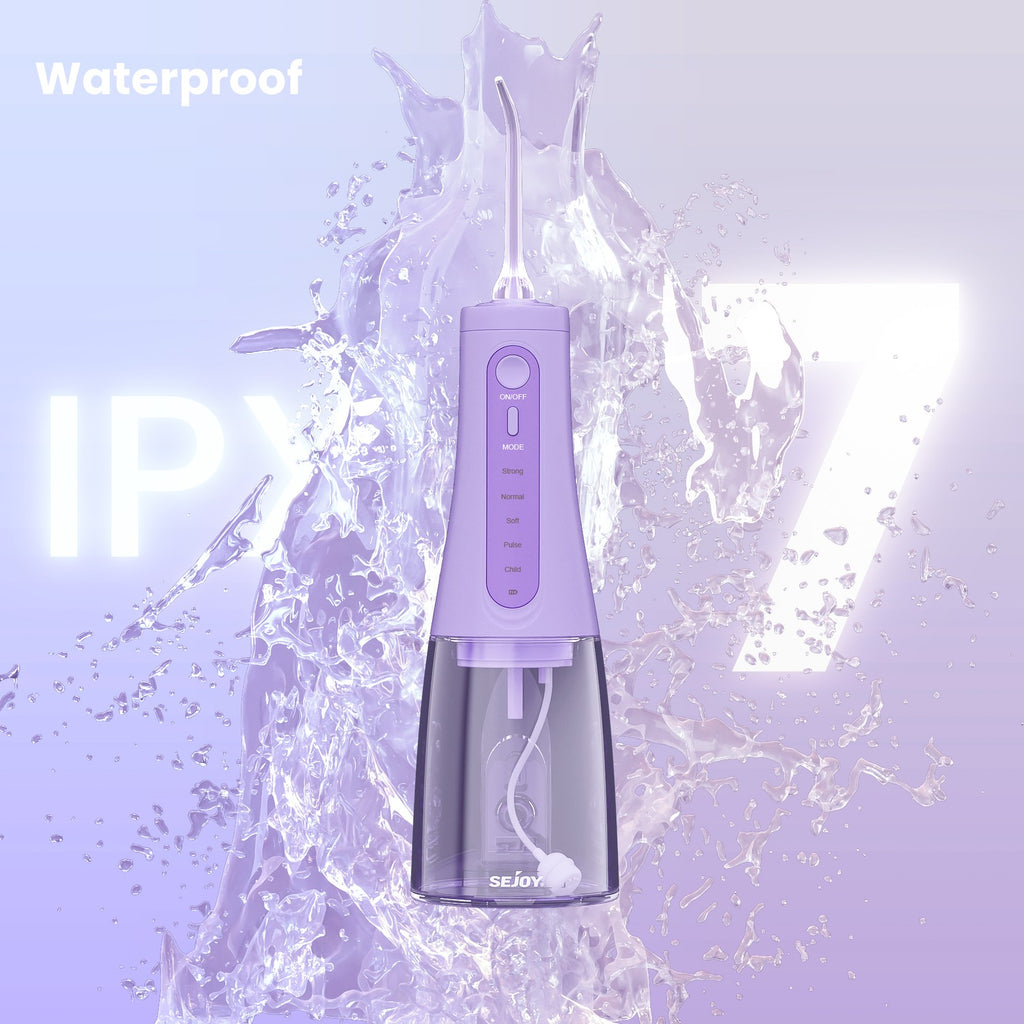 Cordless Water Flosser for Teeth Deep Cleaning Oral Irrigator with 6 Jet Tips