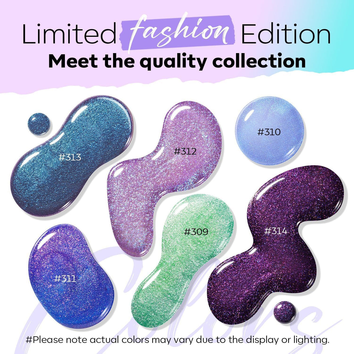 Quick Dry Nail Polish Set - 6 Holographic Aurora Colors, Long-Lasting & Chip-Free