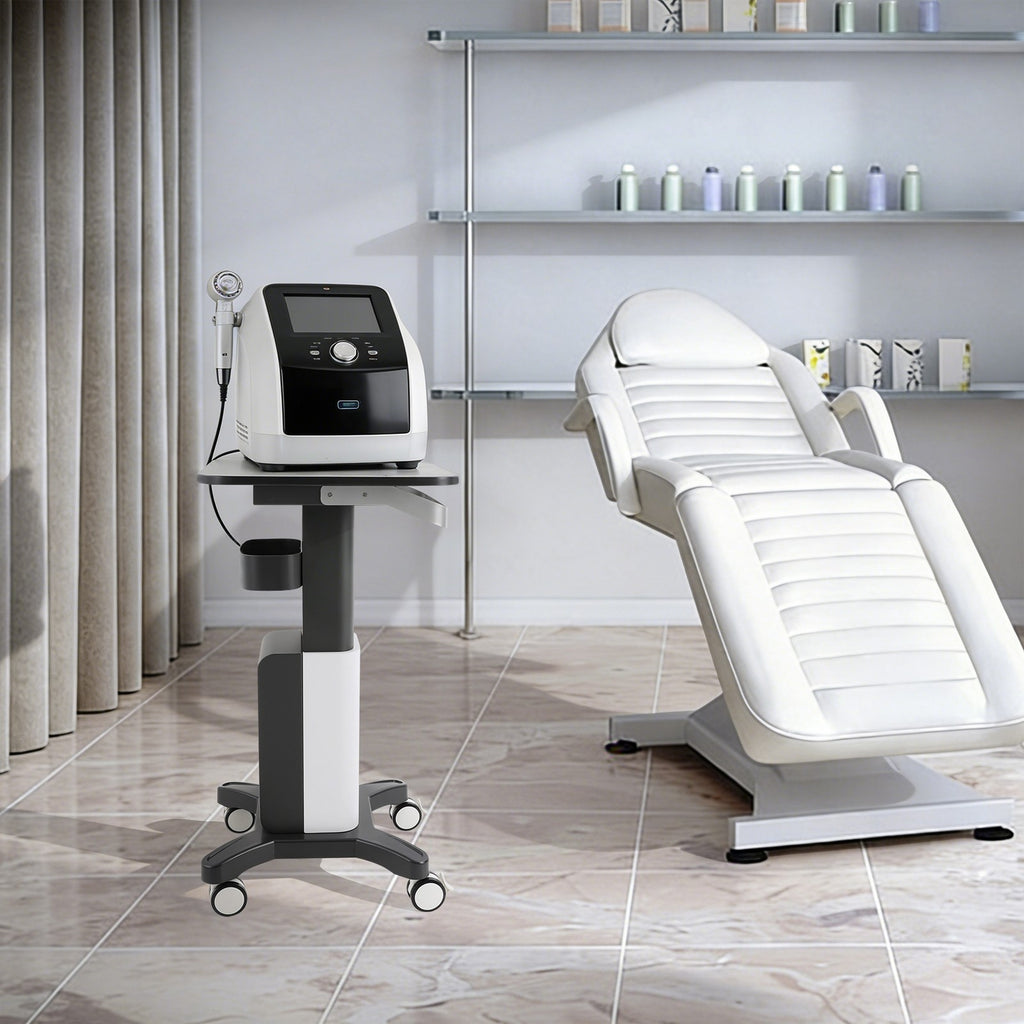 Salon Mobile Storage Cart with Wheels & Shelves - Modern Black or White