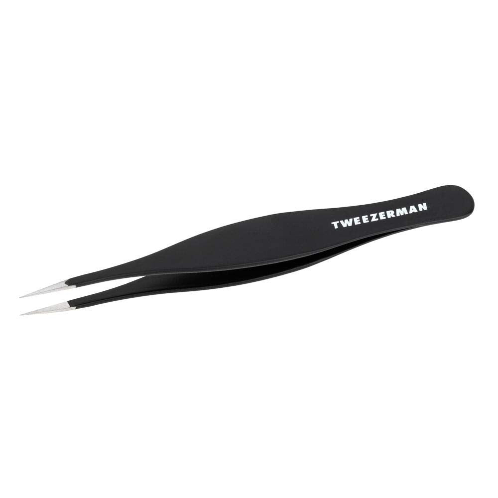 Ingrown Hair and Splinter Tweezer Set - Precision Stainless Steel Tool, Black, 6 Pack