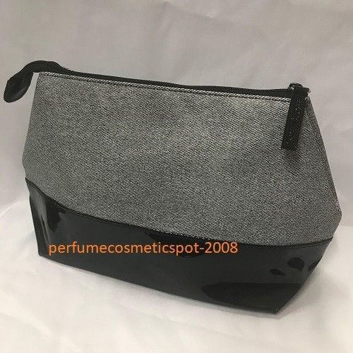 Black and Gray Travel Cosmetic Bag - Compact PVC Organizer