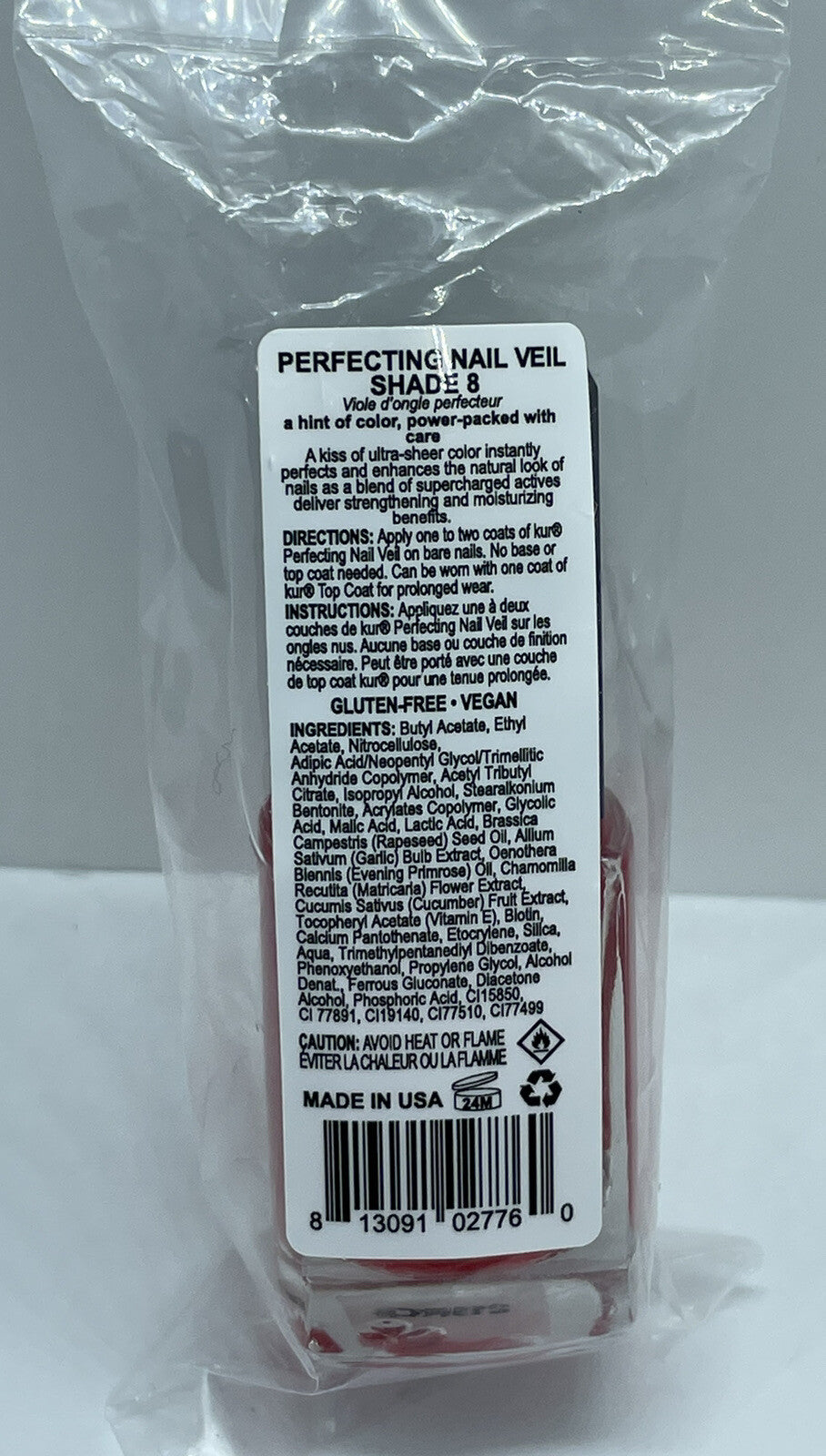 Sheer Poppy Red Nail Veil - Conditioning & Rejuvenating Full Size 0.4oz