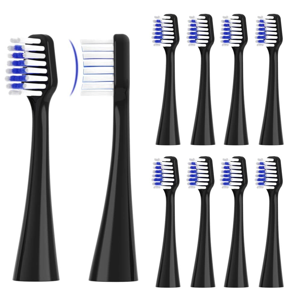Waterpik Toothbrush Replacement Heads Black Pack of 10 – Compatible with Waterpik Oral Care