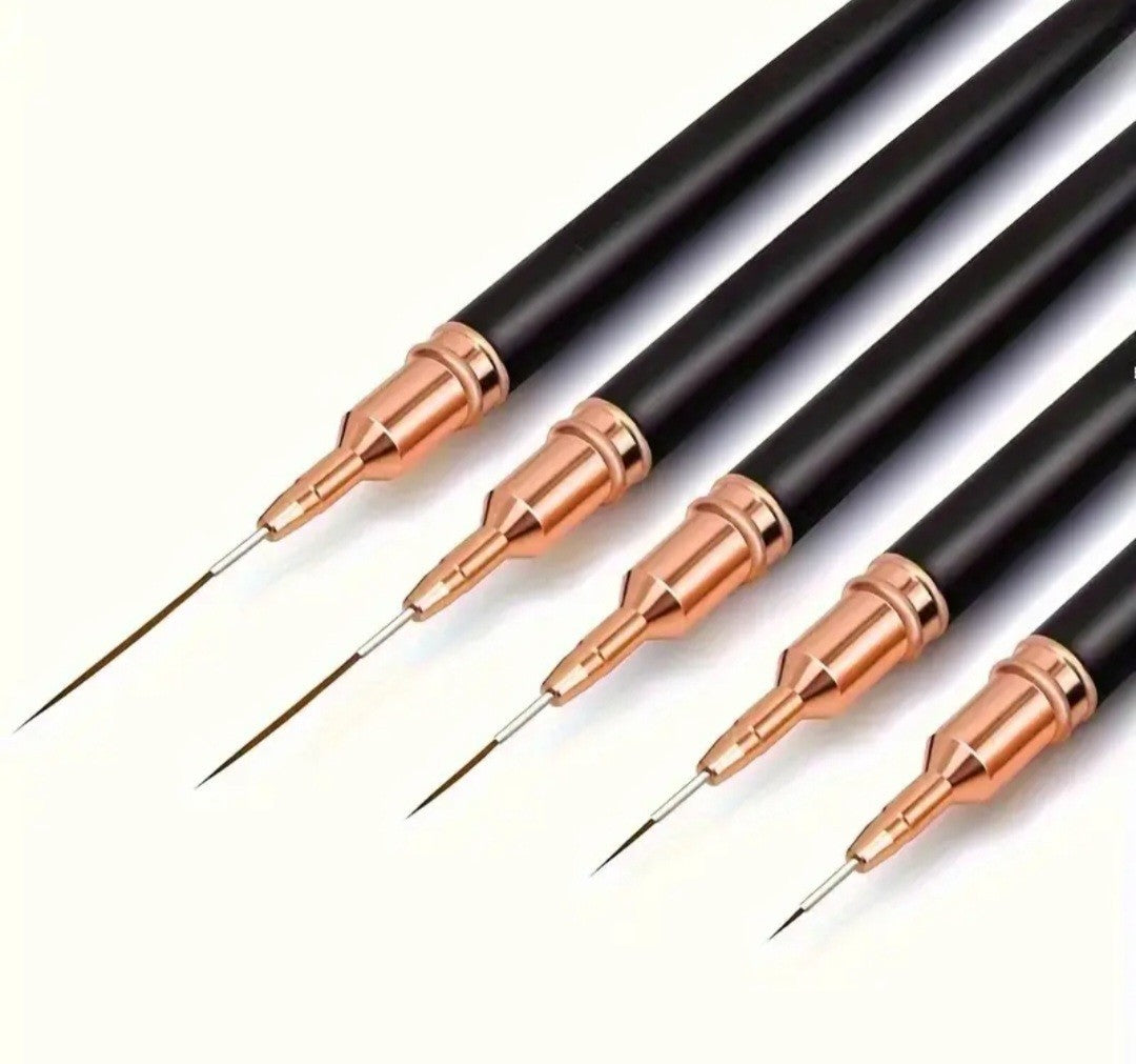 Professional Nail Brush Set - 5 Pcs Fine Detail Nail Art Brushes