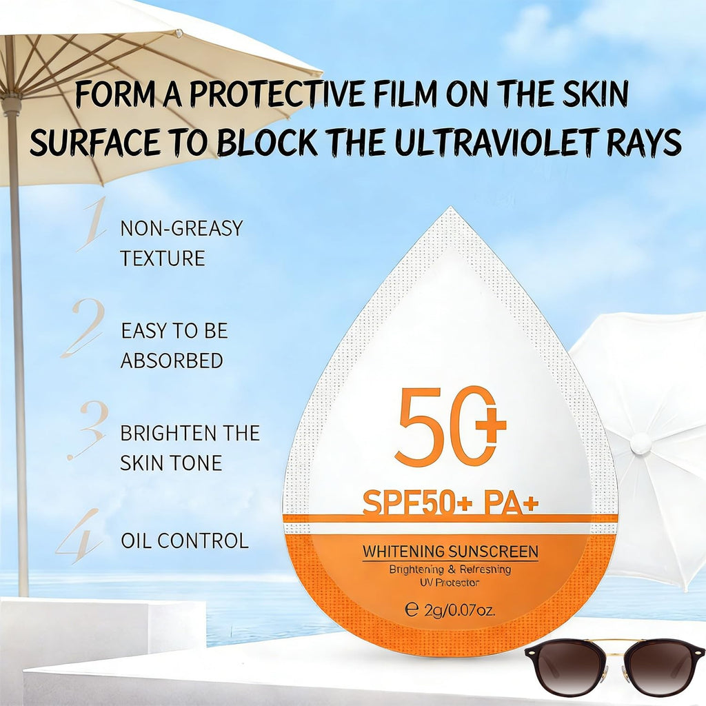 Mini Travel Sunscreen SPF 50+ Pack of 30 - Waterproof & Lightweight