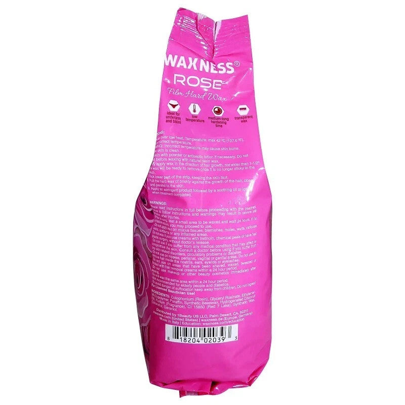 Hard Wax for Hair Removal - Rose Scented Film Wax 2.2 lb / 1 kg, Made in Italy