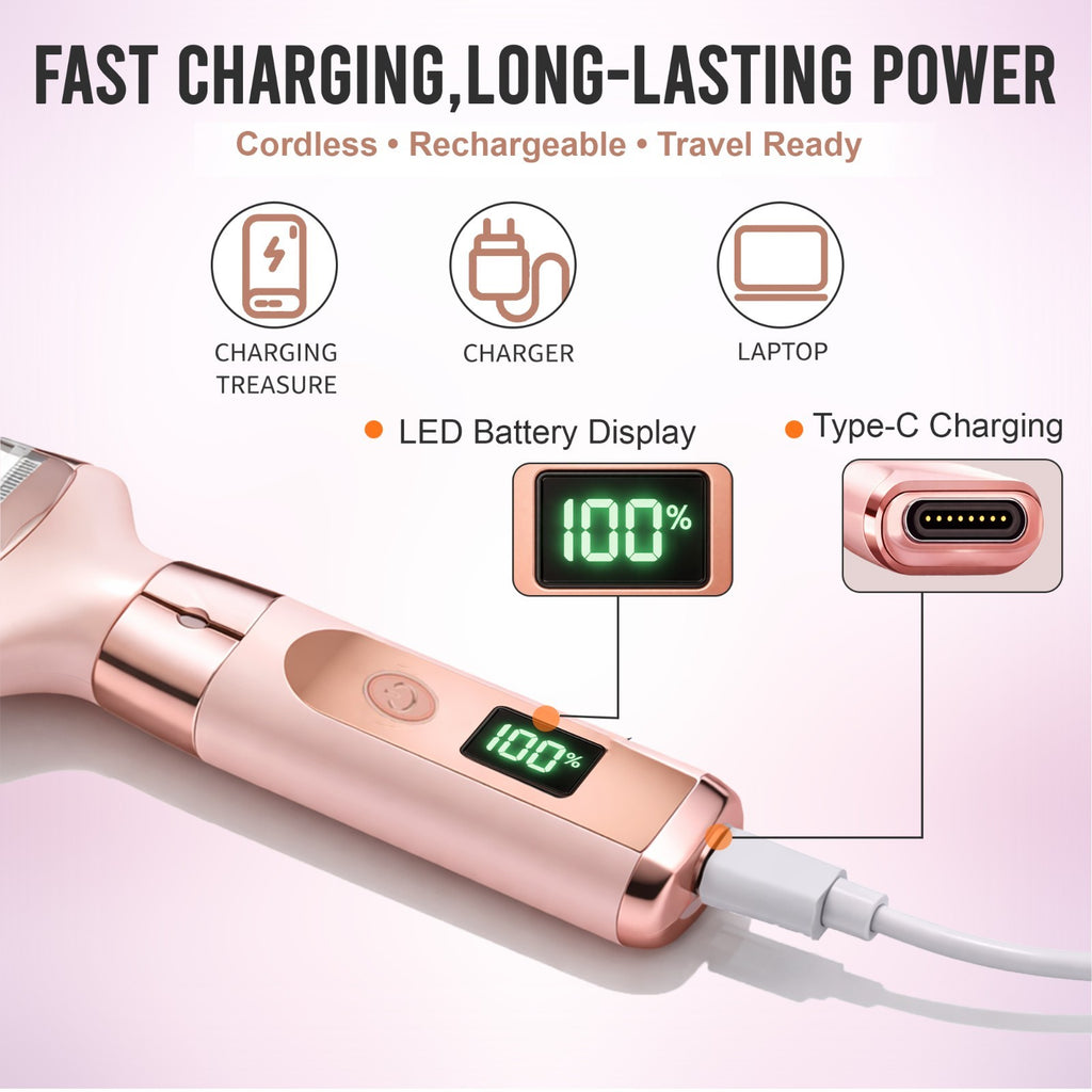 Women's Electric Razor & Trimmer - Waterproof Rechargeable Shaver for Face, Legs, Bikini, Underarms
